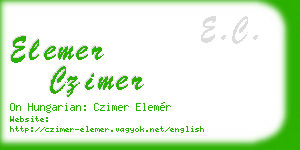 elemer czimer business card