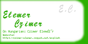 elemer czimer business card